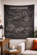 Honda CBR1000RR Chalkboard Duvar Örtüsü