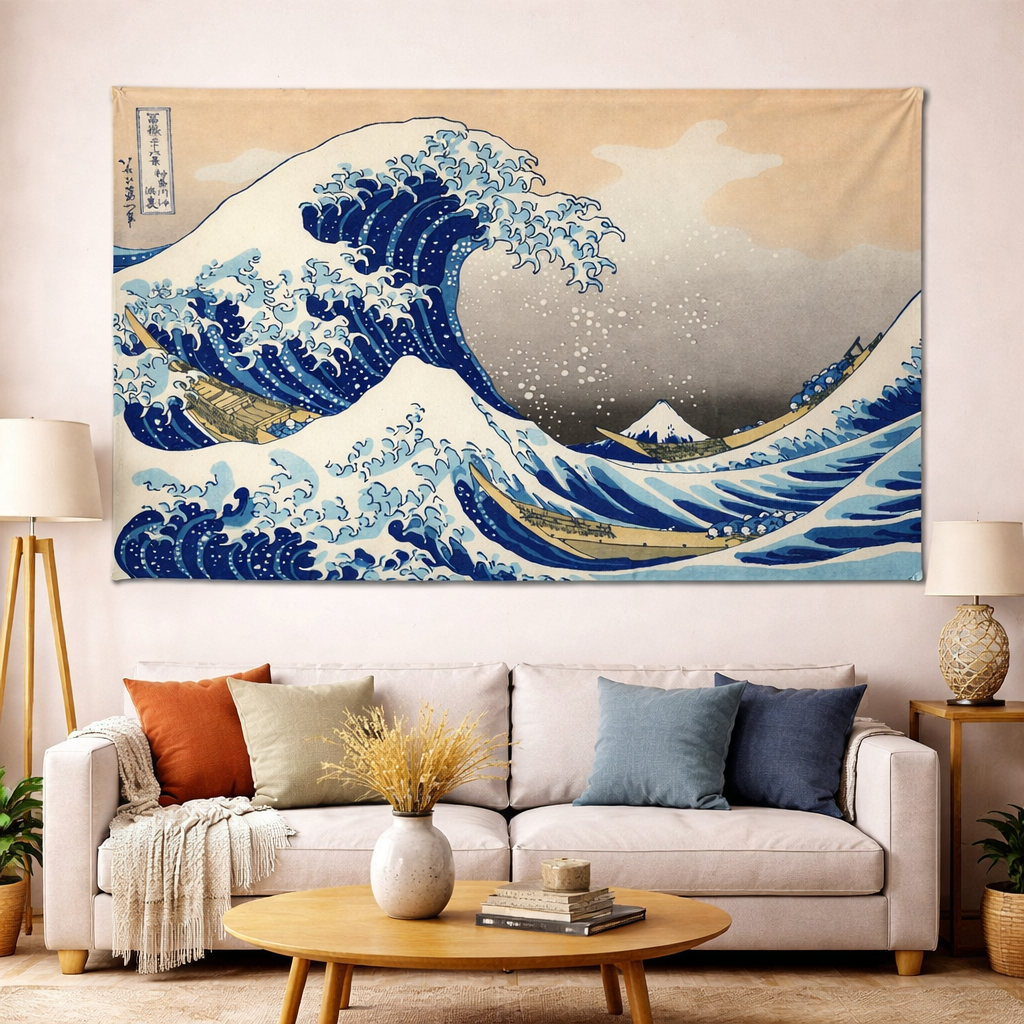 Hokusai – The Great Wave off Kanagawa Duvar Örtüsü