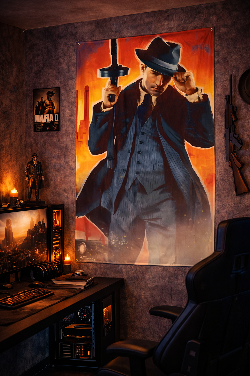 Mafia Tarzı Gangster Duvar Örtüsü