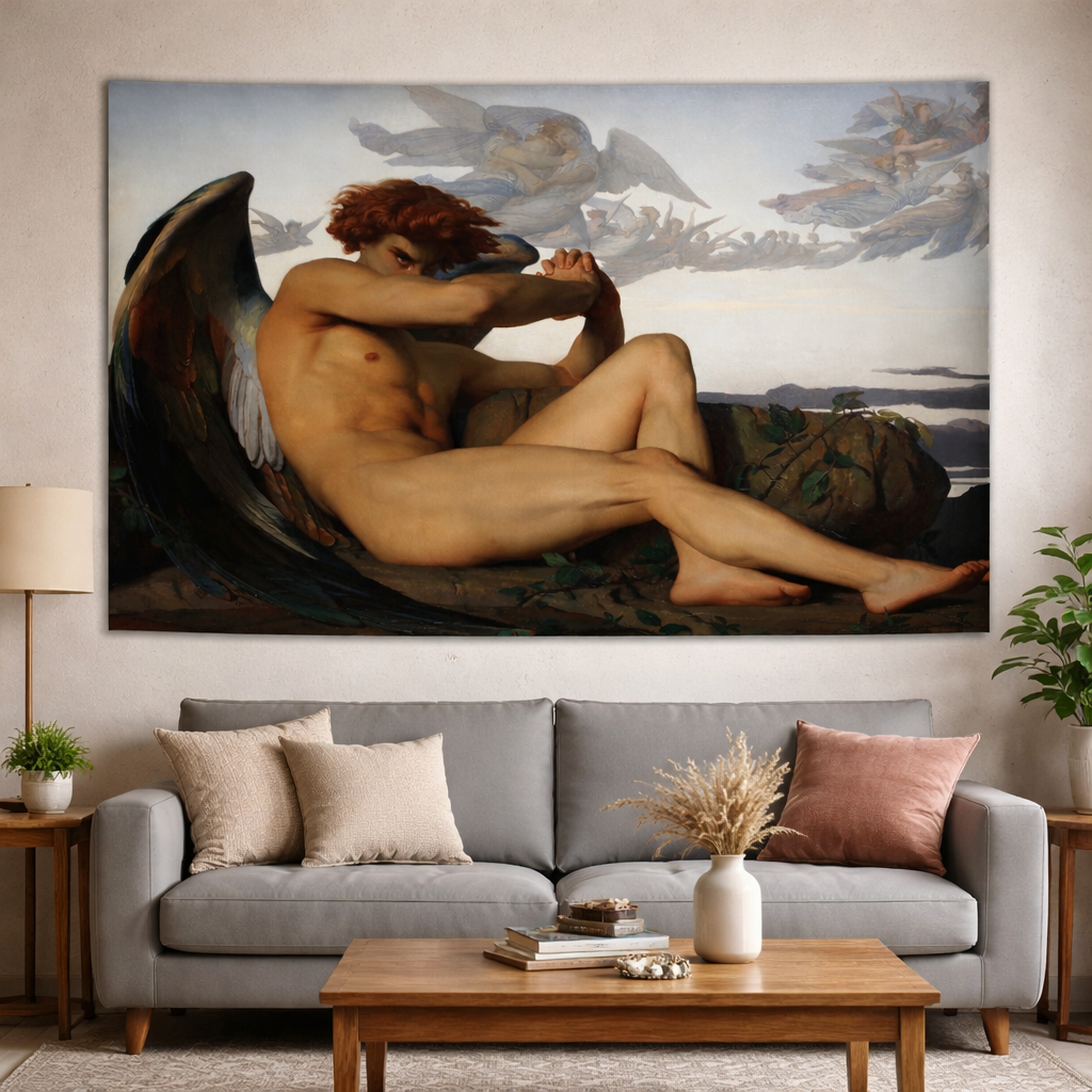 Bouguereau - Fallen Angel 1847 by Alexandre Cabanel Duvar Örtüsü