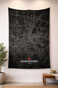 Guangzhou Şehir Haritası Duvar Örtüsü