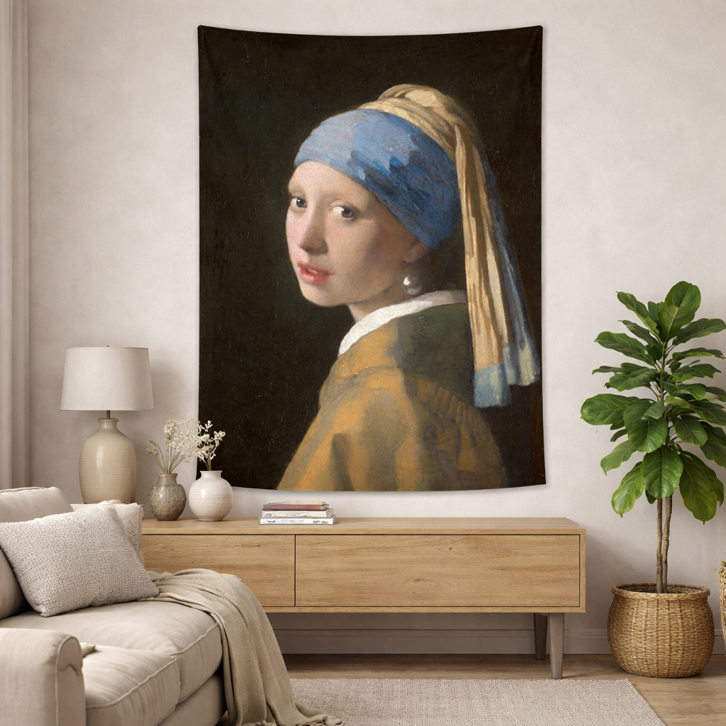 Vermeer - İnci Küpeli Kız Duvar Örtüsü
