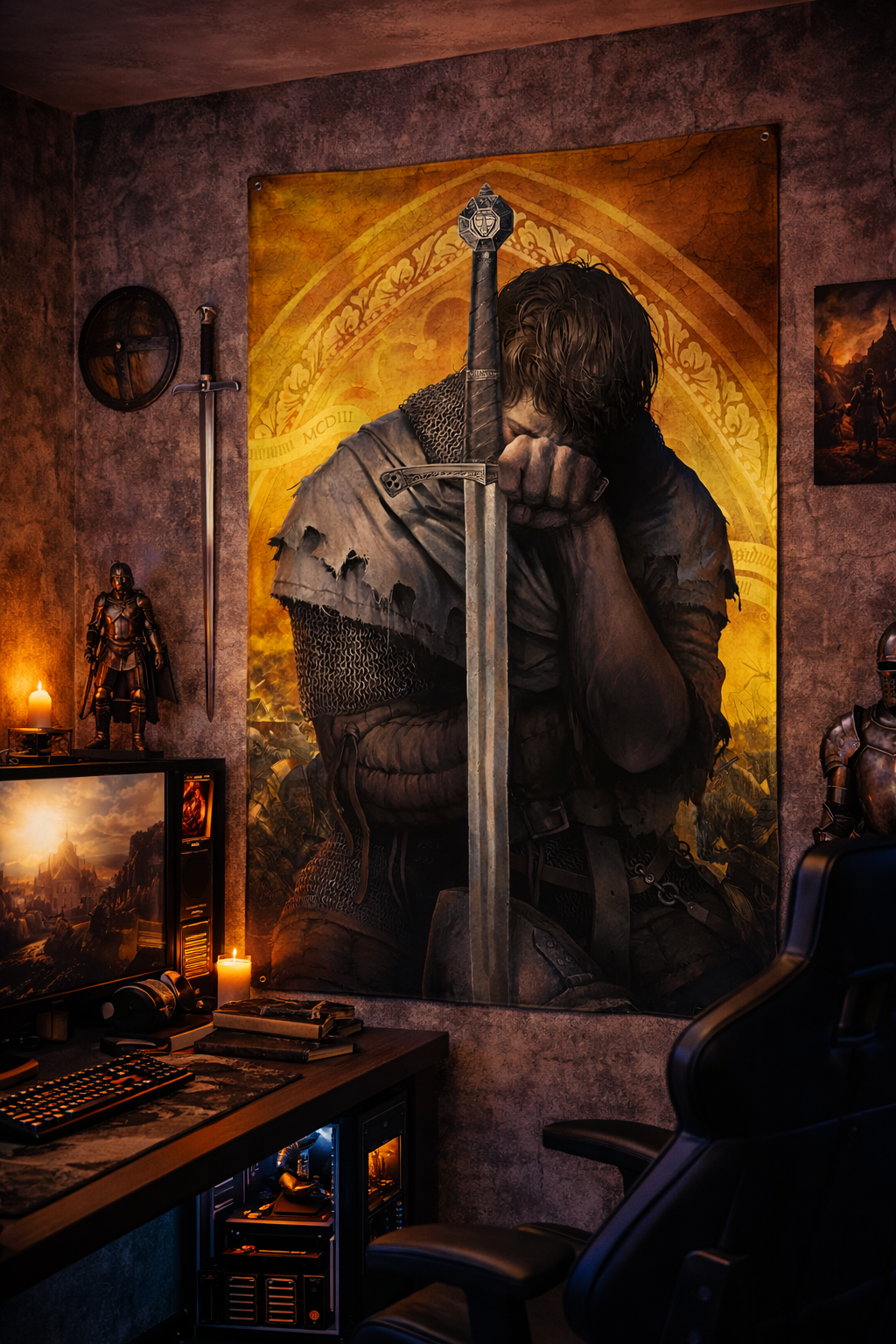 Orta Çağ Savaşçı Duvar Örtüsü