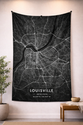 Louisville Şehir Haritası Duvar Örtüsü