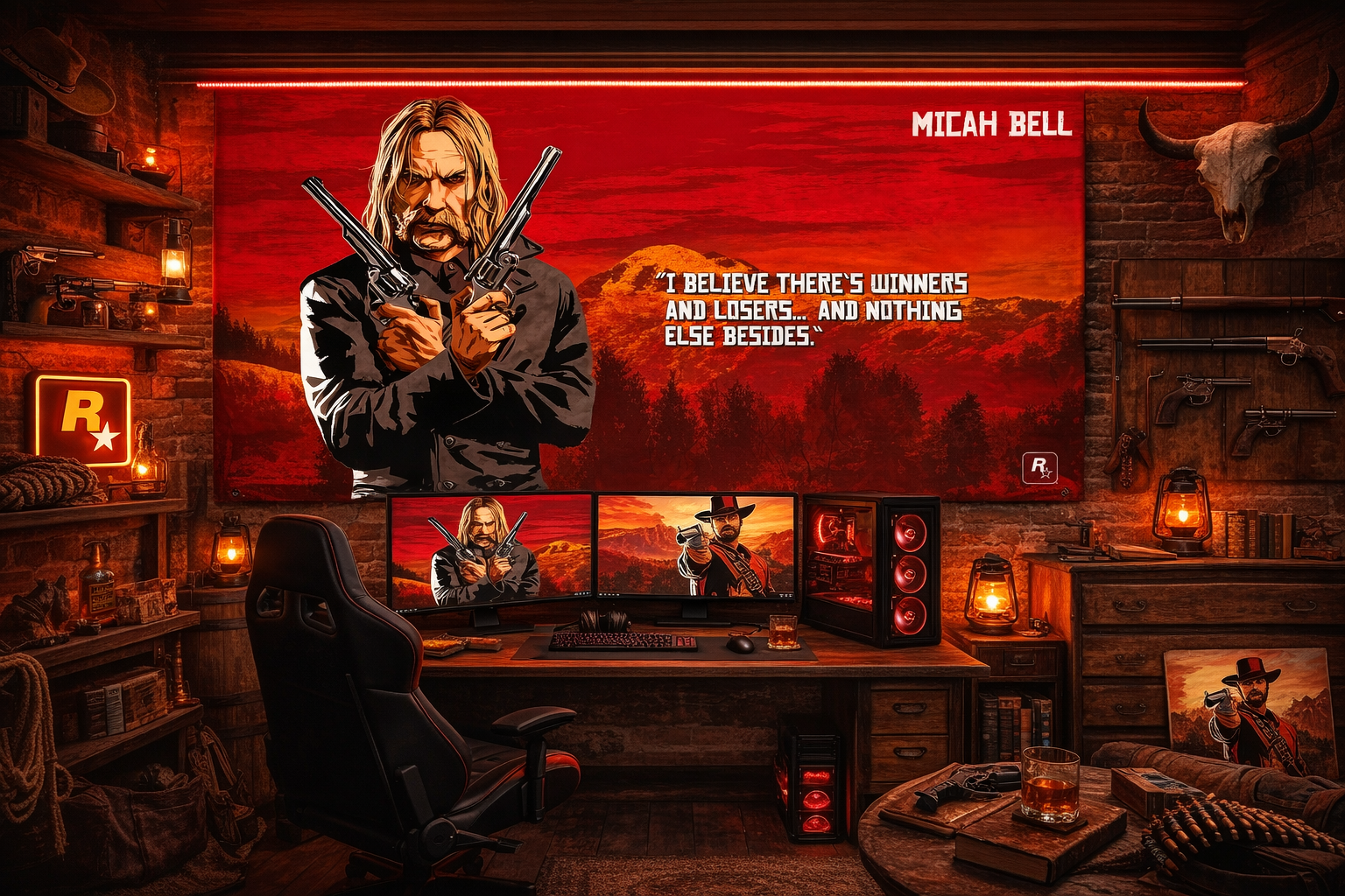 Red Dead Redemption 2 Micah Bell Duvar Örtüsü