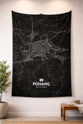 Pohang Şehir Haritası Duvar Örtüsü