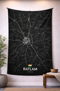 Ratlam Şehir Haritası Duvar Örtüsü