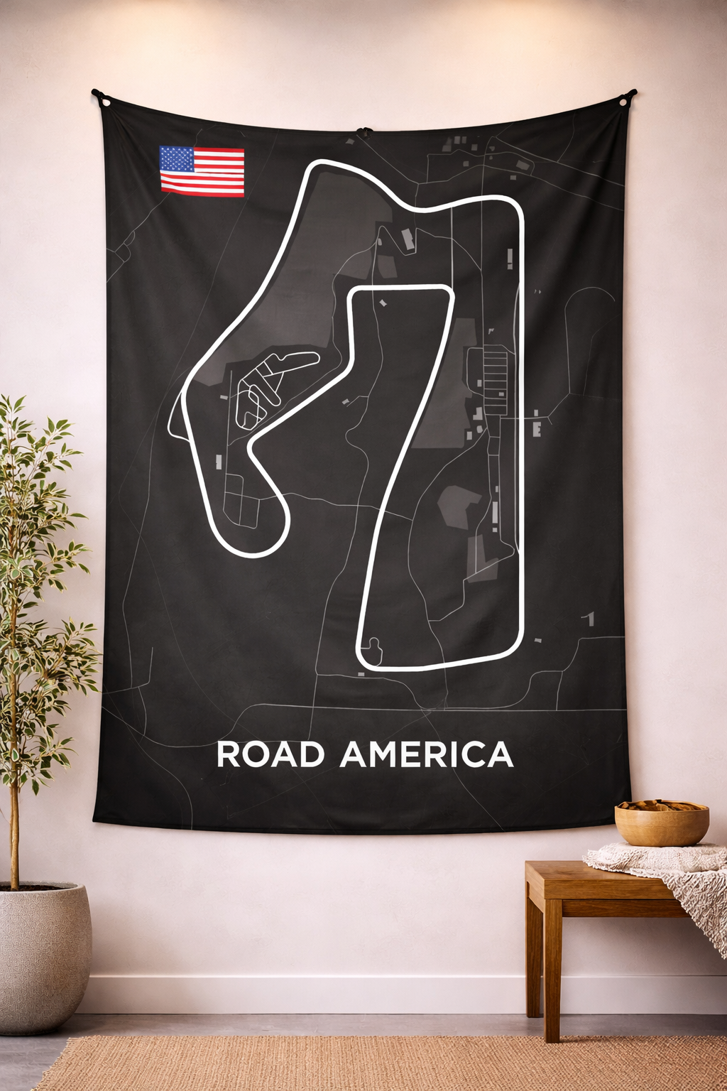 Road America Pist Haritası Duvar Örtüsü