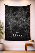 Seoul Şehir Haritası Duvar Örtüsü